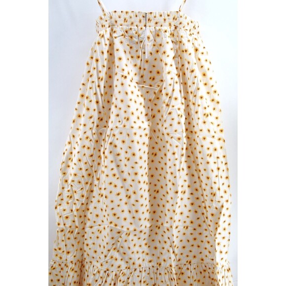 WEWOREWHAT SMOCKED COTTON POPLIN MIDI DRESS DITSY DASIES SIZE Medium ($79) NWT - Picture 4 of 10